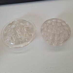 2 vintage glass flower frogs for flower arrangements